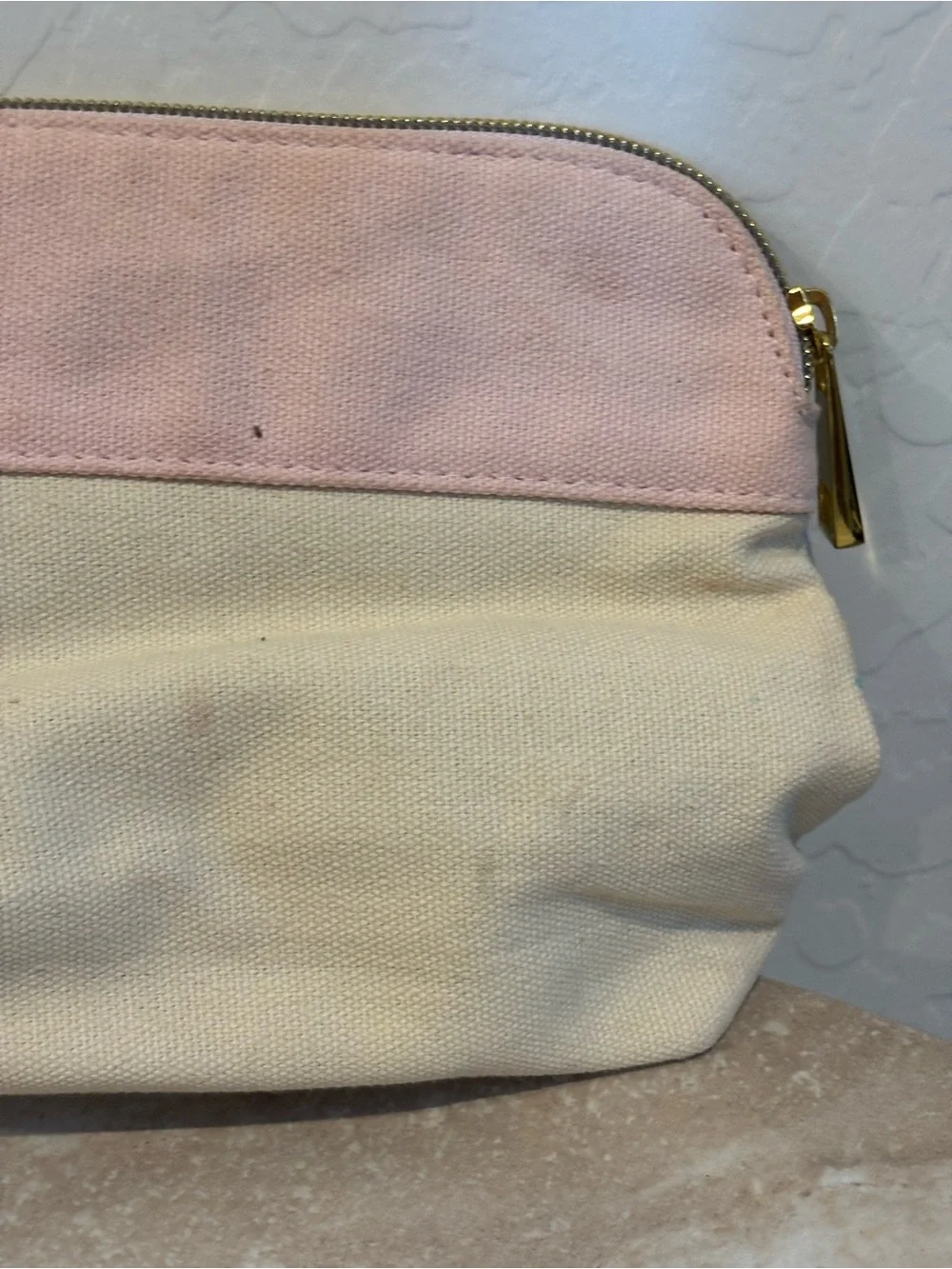 Marc Jacobs Daisy Pink and Yellow Daisy Canvas Cosmetic Pouch